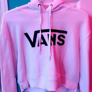 white cropped vans hoodie